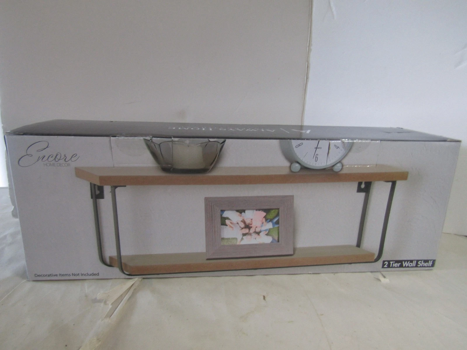 Encore Home Decor 2 Tier Wall Shelf 15.7 Inches Wide 5.2 Inches High New in Box