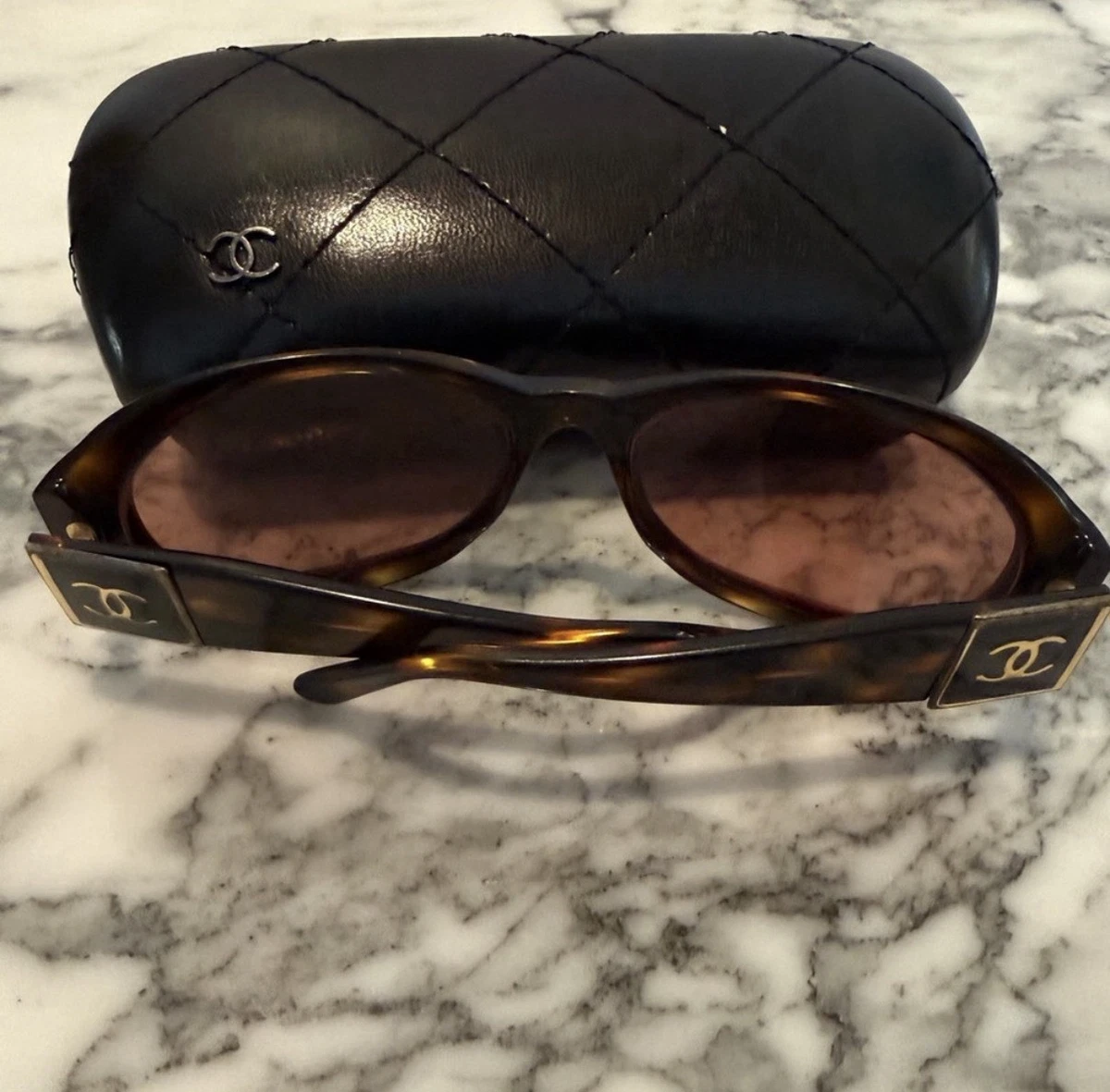 Authentic Chanel 9173 Quilted Brown & Gold CC Logo Women\'s Sunglasses 58-20-142 CHANEL Brown with Vintage Sunglasses for Women for sale | eBay main image 2