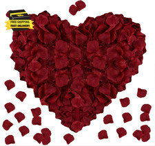 1000PCS Wine Red Fake Rose Petals for Romantic Night Romantic Festive Atmosphere