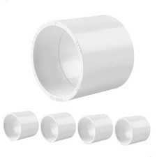 Cinsda 5 Pack 2 Inch SCH40 PVC Pipe Coupling Adapter, Heavy Duty 2 Inch-5 Pack