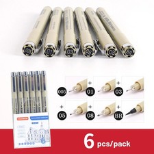 12 Fine Liner Black Pens for Art & Drawing - Waterproof Ink