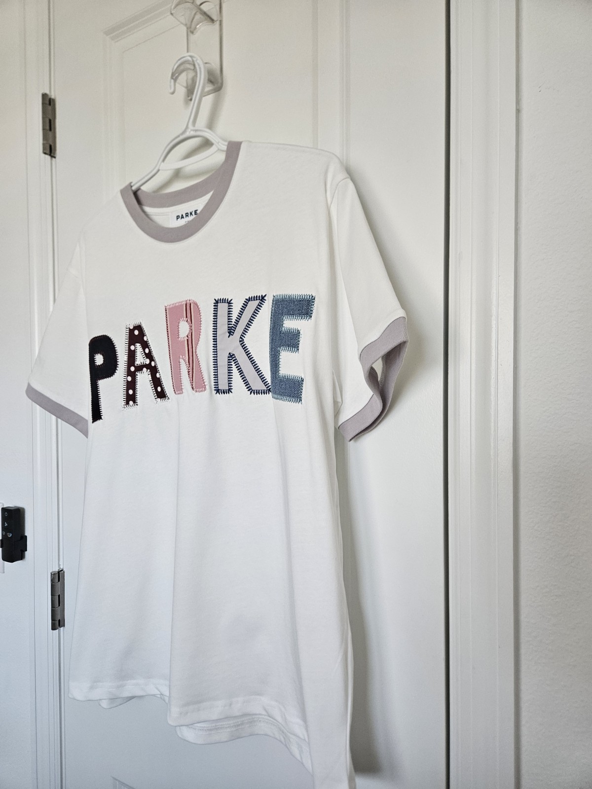NEW Parke Patchwork Vday Varsity T-Shirt SOLD OUT Size L/XL image 9