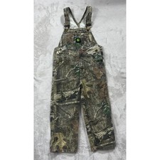 John Deere Camo Bib Overalls Kids Size 5 Realtree Style Cotton Hunting