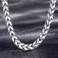 Collar trenzado serpiente trigo 4,5 mm cadena platino puro 950 para hombre 38 g/23,6 pulgadas