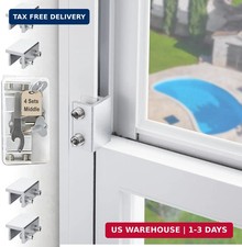 4 Sets Sliding Window Locks with Key, Window Locks for Up and Down Windows,Easy