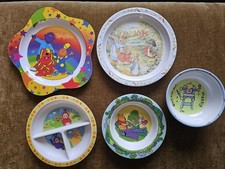 Bundle of Vintage Melamine Kids Plates and Bowls Tweenies Teletubbies Etc VGC