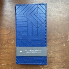Hallmark Geometric Blue Faux Leather Password Keeper Tabbed 3.25" x 6.25" New