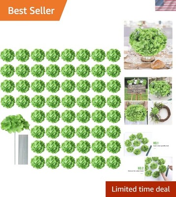 65pcs Fake Flowers Green Hydrangea Artificial Flowers Bulk Not Squished, No S...