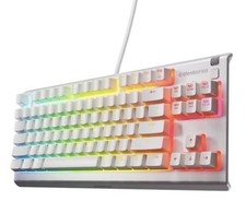 SteelSeries Apex 3 TKL White Wired Gaming Keyboard Anti-Ghosting Compact RGB
