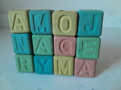 Old Vintage 12 Piece Rubber Toy Blocks Alphabet Letter Animal Lot Good Condition