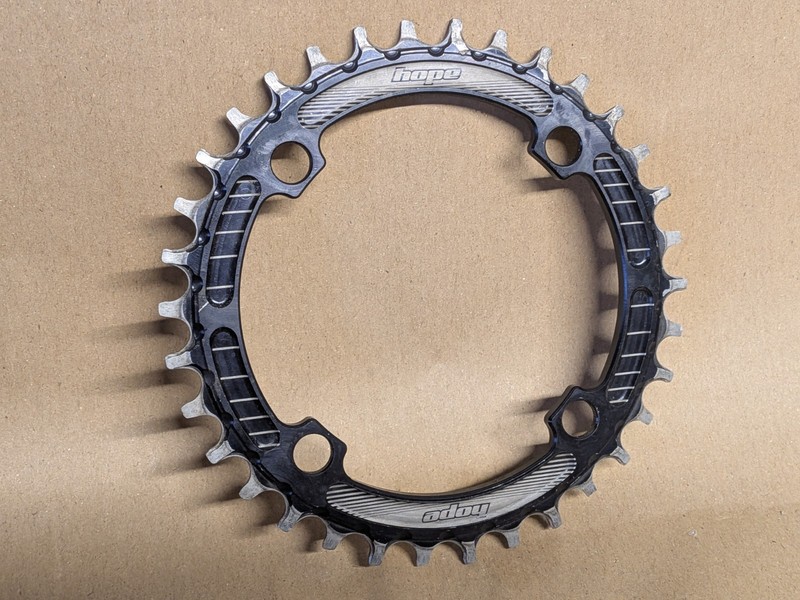 Hope 104BCD-34T-RR Chainring 4 Bolt Pattern Black Sku0313