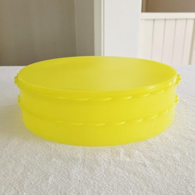 Vintage Tupperware Cake Stand Yellow Stackable Pie Riser #4897A