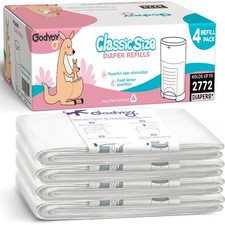 Refills Compatible with DEKOR Classic Diaper Pail 1 Count Pack of 4 , white