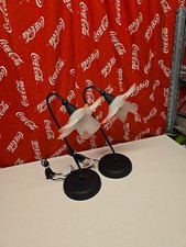 X2 Retro Flower Table Lamps Glass Shades Made By laguna 