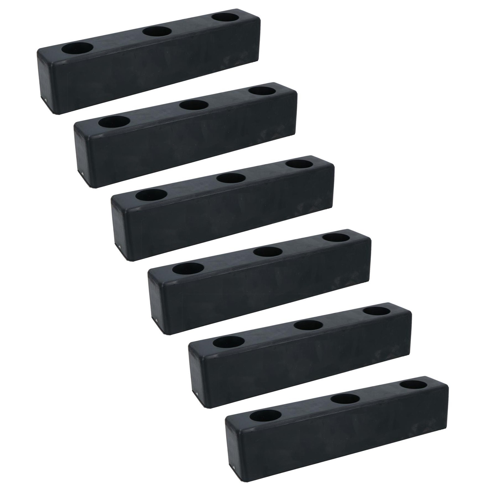 250mm x 51mm Square Standoff Rubber Buffer Bumper Block Pad Stop Trailers 6pc