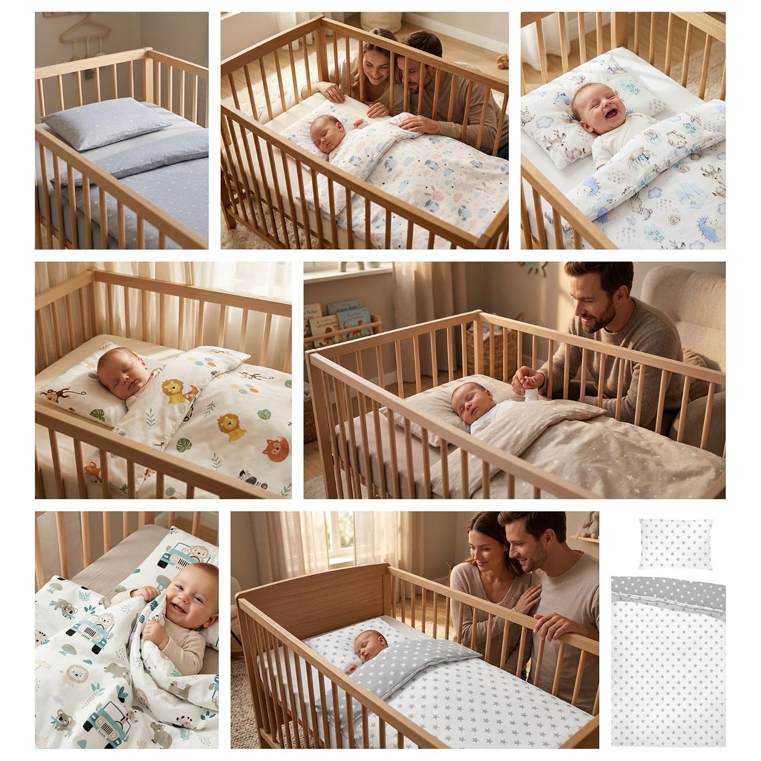 Set copripiumino bambino 100x135 cm cotone reversibile federa 40x60 foto 6