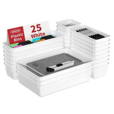 25tlg. SchubladenOrganizerSet, KunststoffSchubladenorganisator, Schubladentre...