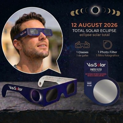 VisiSolar Solar Eclipse Glasses and Smartphone Photo Filter Lens Combo - 2026