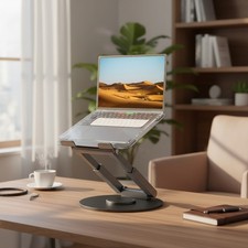Space-Saving Aluminum Laptop Stand with Telescopic Design - 10-17" Compatibility
