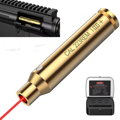 Bore Sight 223 5.56mm Red Laser Boresighter Sighting with 6pcs Batteries and Box