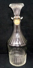 11" Ribbed Glass Decanter with Glass Stem