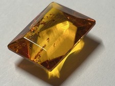Natürlicher Bernstein mit Pollen-Einschlüssen klar und geschliffen ca. 20x15 mm