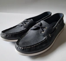 Sperry Top-Sider 2 Eye Boat Shoe Leather Dark Blue Mens size 12 