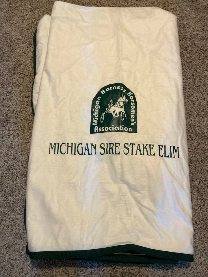 Pferdedecke MHHA Vater Pfähle Beseitigung 1 von 16 hergestellt weiß grün 84 x 90