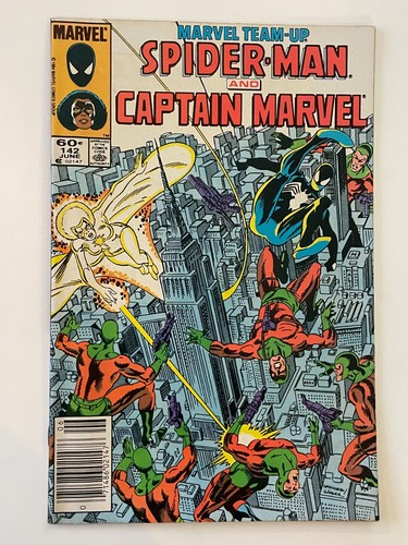 VF 1984 Marvel Team-Up #142 Spider-man And Captain Marvel, Rambeau, Black Suit