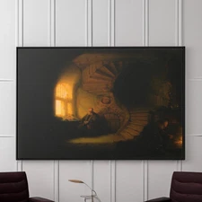 Rembrandt The Philosopher in Meditation Canvas/Poster Wall Art