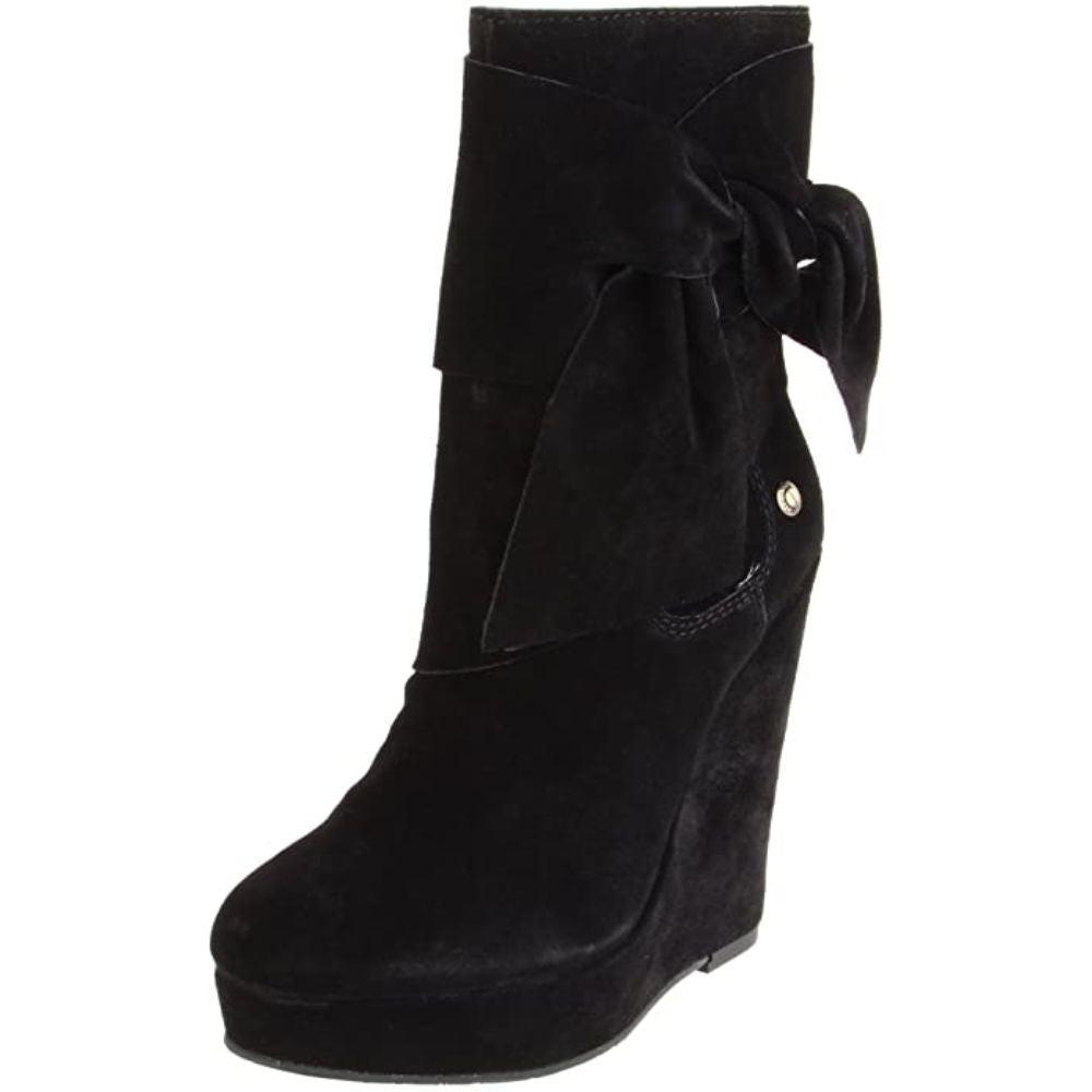 Harper Black Suede Calvin Klein Jeans Wedge Mid Calf Boots image 8
