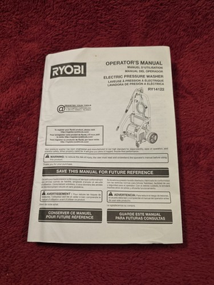 #ad Ryobi Electric Pressure Washer Operator#x27;s Manual RY14122 ENGLISH FRENCH SPANISH $9.00