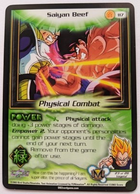 Dragon Ball Z DBZ CCG Saiyan Beef Kid Buu Saga Rare 117 Unlimited Score TCG