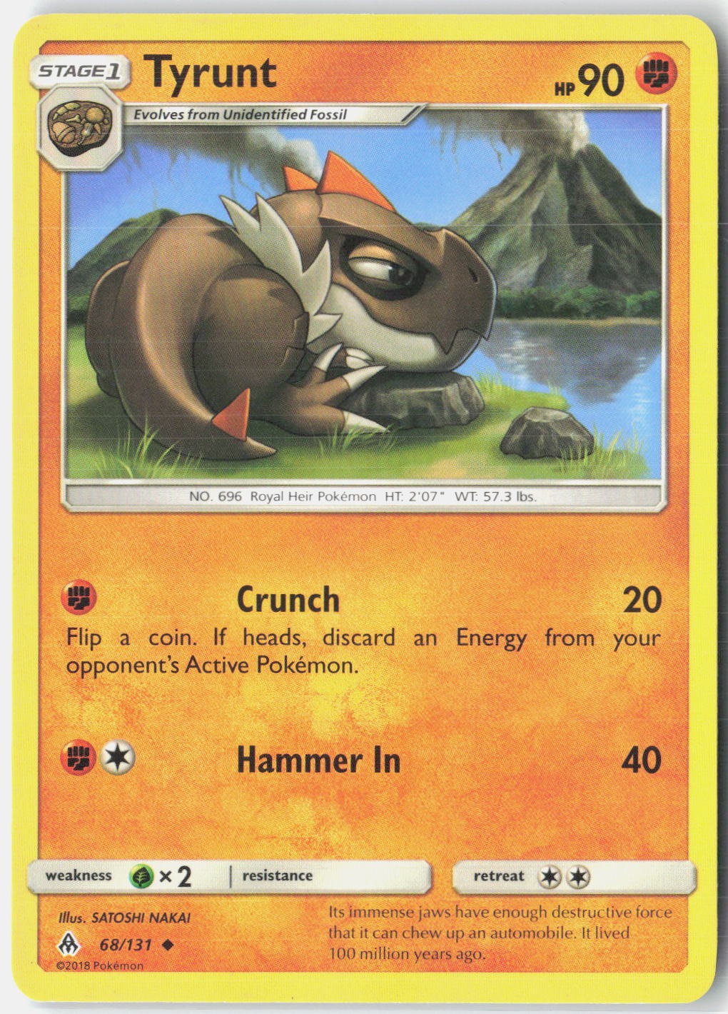 Tyrunt 68/131 Uncommon Forbidden Light Pokemon Near Mint