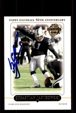 Signed Football Card Auto Sebastian Janikowski 2005 Topps #304 Oakland Raiders