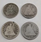 1854, 1876 (2) And 1891 Seated Liberty Quarter Lot Of 4 90% Silver $1 Face #2