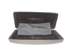 Versace Black Glasses Sunglasses Case Hard Shell Cleaning Cloth Set Designer