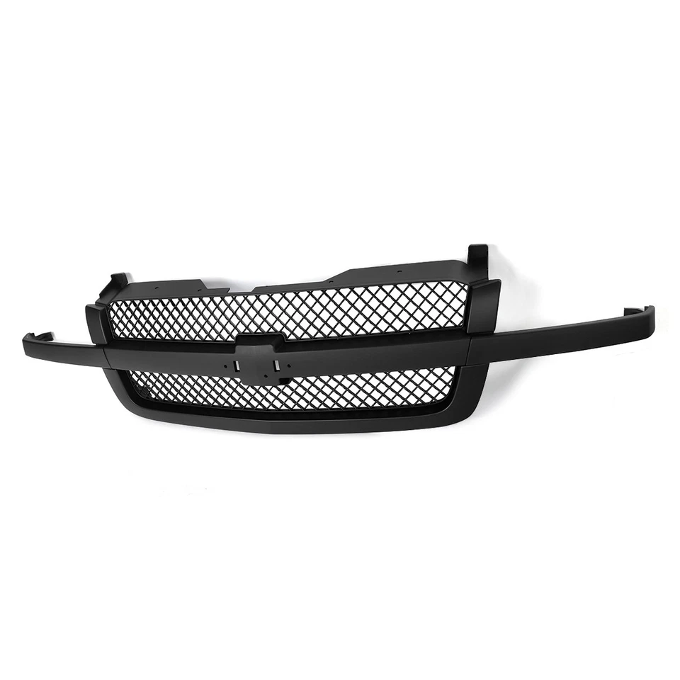 Black Front Grille For 2003-2007 Chevrolet Silverado 1500 2500 3500 HD LS LT WT Foto 2 de 4