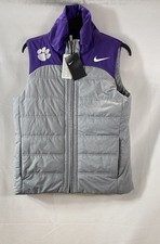 Nike Clemson Tigers Women's Puffer Vest Purple Gray NWT Therma-FIT Sz M