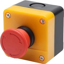 Red Emergency Stop Switch Weatherproof Push Button with Box 10A 660V 1NO 1NC