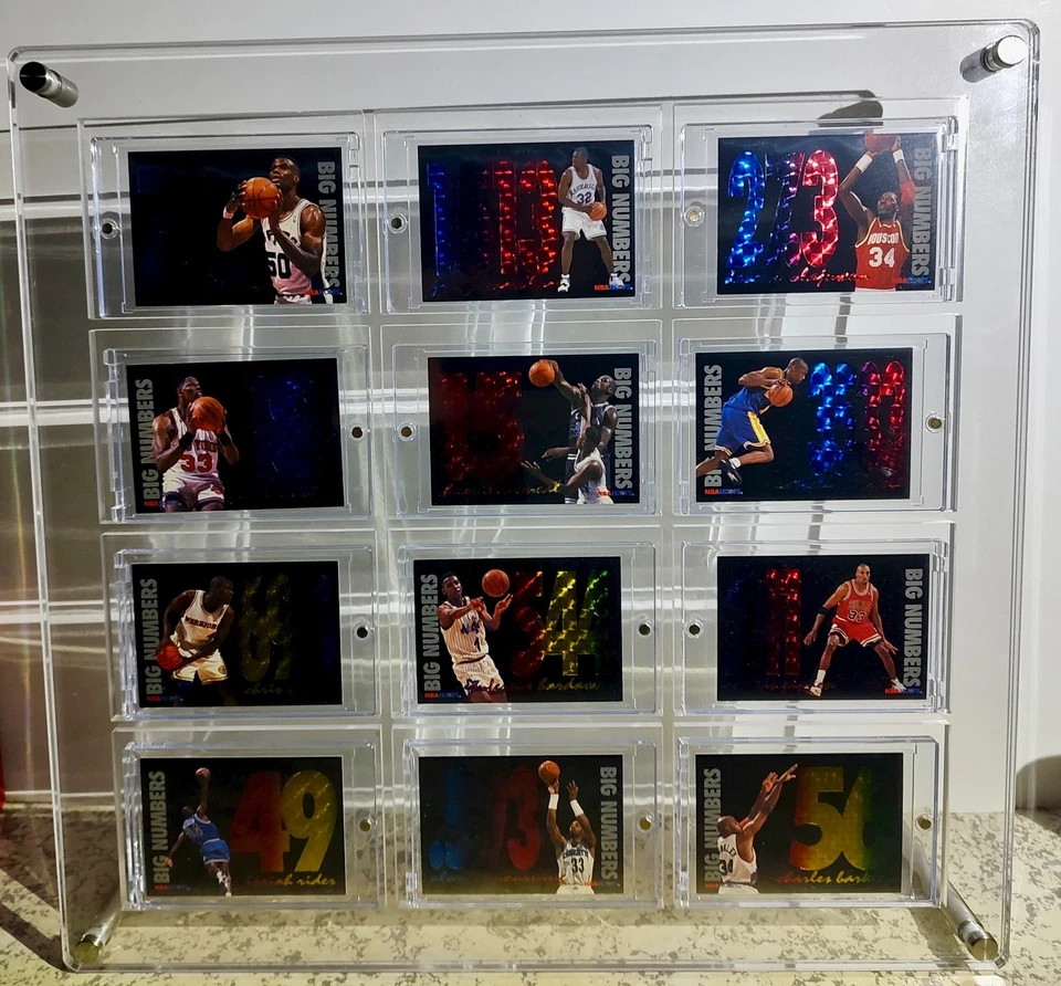 Juego de 12 tarjetas Skybox NBA Hoops Big Numbers 1994-95 con pantalla de acrílico Foto 2 de 4