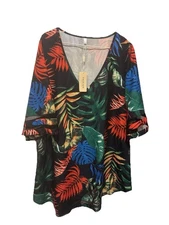 Womens Ekouaer Pajama Top Hawaiian colors, bright new with tag size L, Rayon