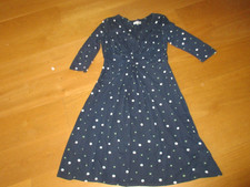 ladies Gray & Osbourn navy blue spotb 3/4 sleeve A line dress,  size 14