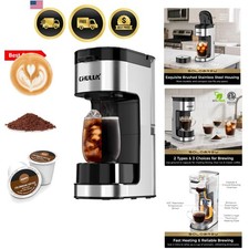 Coffee Maker Single Serve Pod Ground 3 Sizes Strong Over Ice 14oz