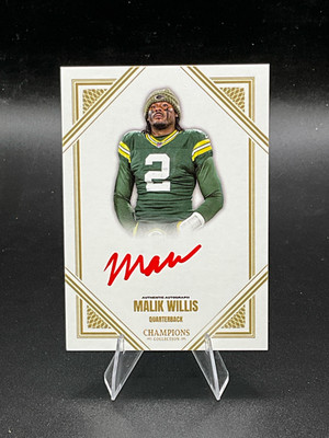 Malik Willis Auto RED INK Champions Collections! JSA Authentic. GB Dolphins QB