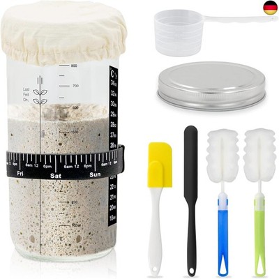 Sauerteig Starter Set, Sourdough Starter Kit, 35 oz Sauerteig Glas,