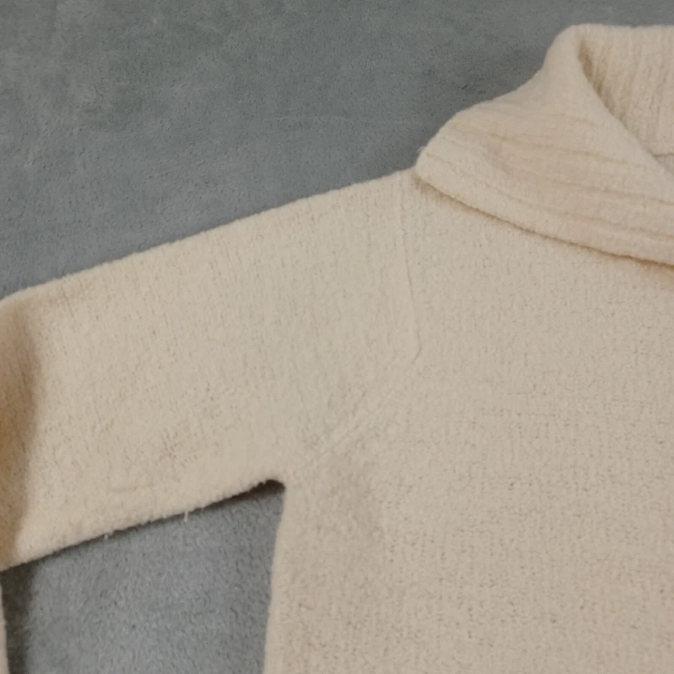Eileen Fisher Sweater Womens Medium Beige Knit Wool Pockets Vintage Chic - Image 2 of 4