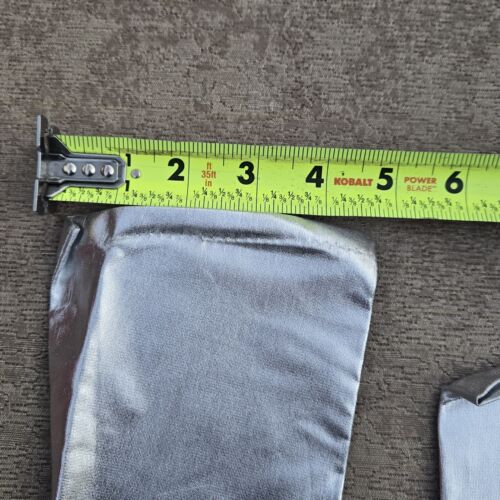 Vintage Silver Opera Length Gloves Metallic 15" 1960s New In Package NOS - Picture 8 of 14