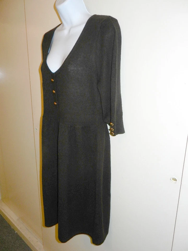 AQUA 100% CACHEMIR MARRÓN VESTIDO CUELLO REDONDO BEBÉ-MUÑECA MANGAS 3/4 SUÉTER M/L-NIÑAS Foto 4 de 4