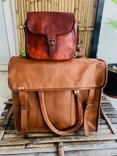 Handmade Men's Genuine Leather Vintage Laptop Messenger Briefcase Bag Satchel